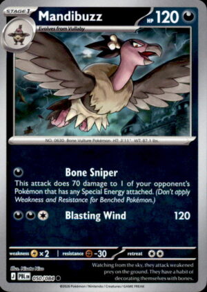 Pokemon Pitch Black Mandibuzz 050/084 COMMON NM