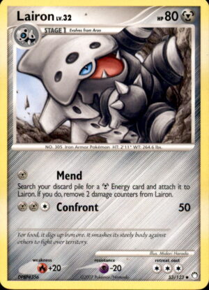 Pokemon Mysterious Treasures Lairon 53/123 UNCOMMON LP