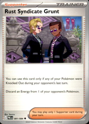Pokemon Pitch Black Rust Syndicate Grunt 081/084 UNCOMMON NM