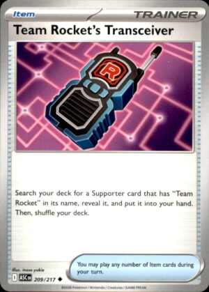Pokemon Ascended Heroes Team Rocket's Transceiver 209/217 UNCOMMON NM