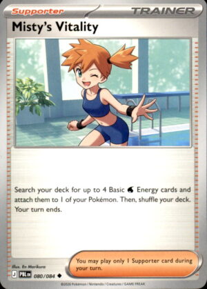 Pokemon Pitch Black Misty's Vitality 080/084 UNCOMMON LP