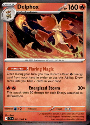 Pokemon Chaos Rising Delphox 013/086 HOLO RARE NM