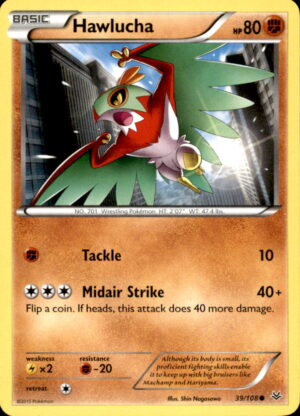 Pokemon Roaring Skies Hawlucha 39/108 COMMON LP