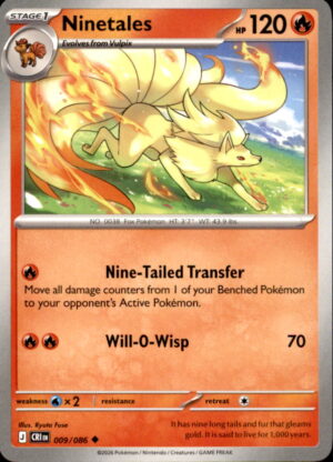 Pokemon Chaos Rising Ninetales 009/086 UNCOMMON NM