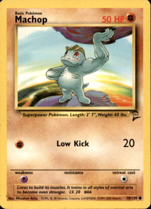 Pokemon Base Set 2 Machop 78/130 COMMON LP