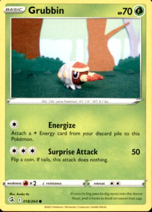 Pokemon Fusion Strike Grubbin 018/264 COMMON NM