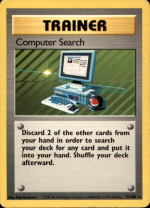 Pokemon Base Set Unlimited Computer Search 71/102 RARE HP SMALL CORNER CREASE