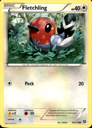 Pokemon Steam Siege Fletchling 94/114 COMMON LP