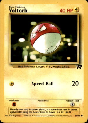 Pokemon Team Rocket Voltorb 69/82 COMMON UNLIMITED LP
