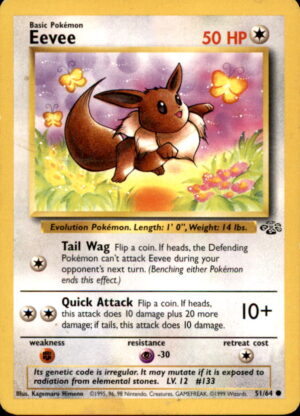 Pokemon Jungle Eevee 51/64 UNLIMITED COMMON MP