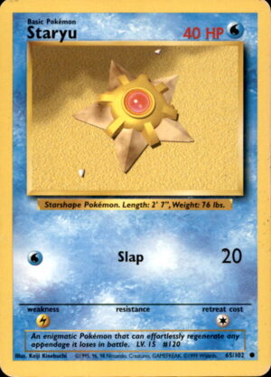 Pokemon Base Set Unlimited Staryu 65/102 COMMON LP-