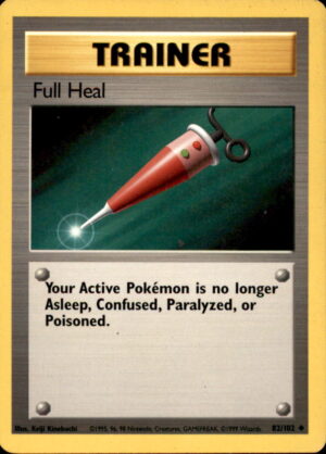 Pokemon Base Set Unlimited Full Heal 82/102 UNCOMMON MP MINOR Edge Lift