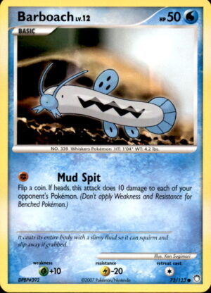 Pokemon Mysterious Treasures Barboach 72/123 COMMON LP