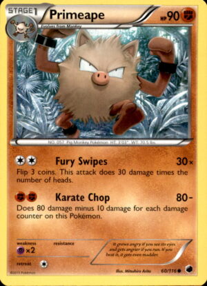 Pokemon Plasma Freeze Primeape 60/116 COMMON LP
