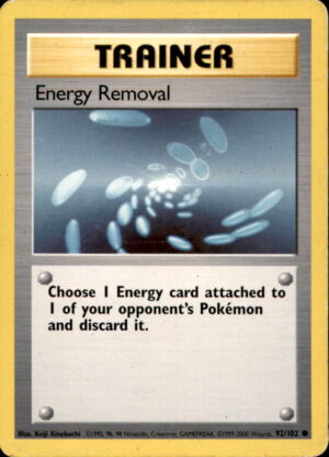 Pokemon Base Set Unlimited Energy Removal 92/102 COMMON LP