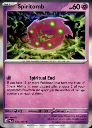 Pokemon Pitch Black Spiritomb 035/084 HOLO RARE NM