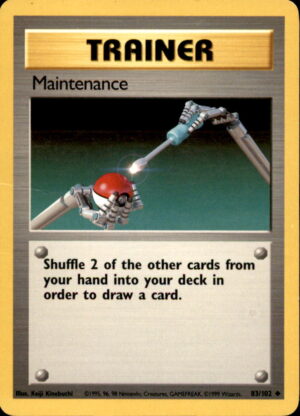 Pokemon Base Set Unlimited Maintenance 83/102 UNCOMMON HP SMALL CENTRE CREASE