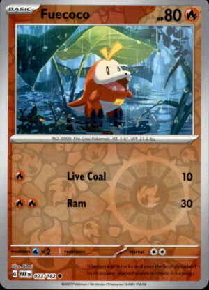 Pokemon Paradox Rift Fuecoco 023/182 COMMON REVERSE HOLO NM