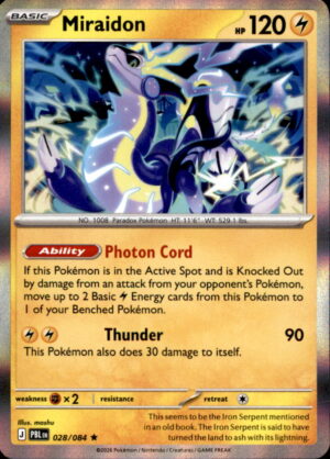 Pokemon Pitch Black Miraidon 028/084 HOLO RARE NM