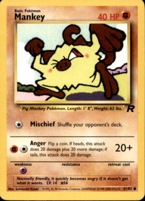 Pokemon Team Rocket Mankey 61/82 COMMON UNLIMITED LP