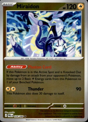 Pokemon Pitch Black Miraidon 028/084 REVERSE HOLO RARE NM