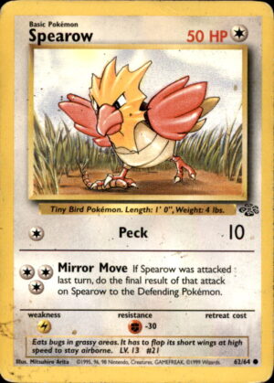 Pokemon Jungle Spearow 62/64 UNLIMITED COMMON HP