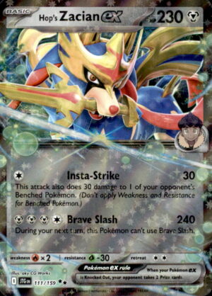 Pokemon Journey Together Hop's Zacian ex 111/159 DOUBLE RARE HOLO NM