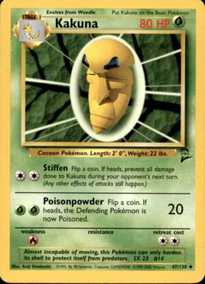 Pokemon Base Set 2 Kakuna 47/130 UNCOMMON LP