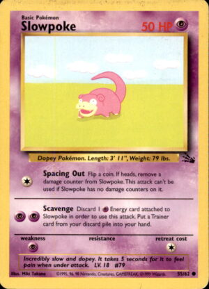 Pokemon Fossil Slowpoke 55/62 COMMON UNLIMITED MP