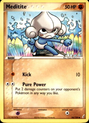 Pokemon Crystal Guardians Meditite 56/100 COMMON LP