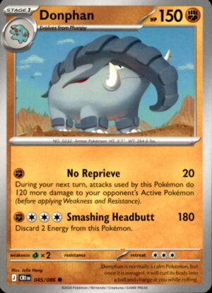 Pokemon Chaos Rising Donphan 045/086 COMMON NM