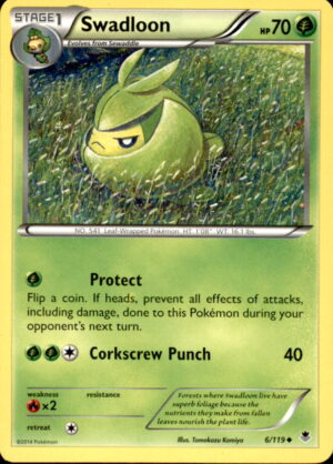 Pokemon Phantom Forces Swadloon 6/119 UNCOMMON LP