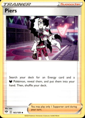 Pokemon Darkness Ablaze Piers 165/189 UNCOMMON NM