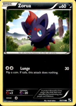 Pokemon Black & White Zorua 70/114 COMMON LP