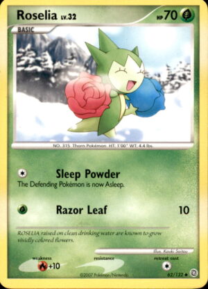 Pokemon Secret Wonders Roselia 62/132 UNCOMMON LP