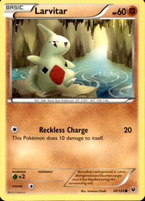 Pokemon Fates Collide Larvitar 40/124 COMMON LP