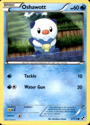 Pokemon Black & White Oshawott 27/114 COMMON MP
