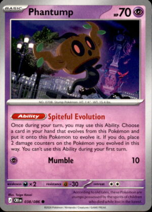 Pokemon Chaos Rising Phantump 038/086 COMMON NM
