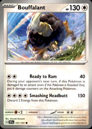 Pokemon Surging Sparks Bouffalant 151/191 COMMON NM