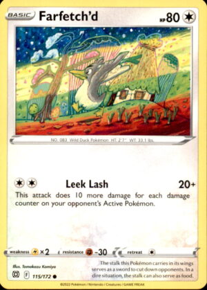 Pokemon Brilliant Stars Farfetch'd 115/172 COMMON NM