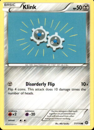 Pokemon Steam Siege Klink 71/114 COMMON LP