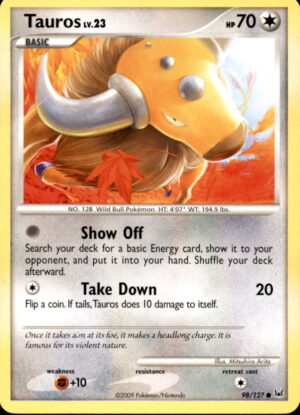 Pokemon Platinum Tauros 98/127 COMMON LP
