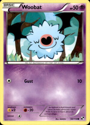 Pokemon Black & White Woobat 50/114 COMMON LP