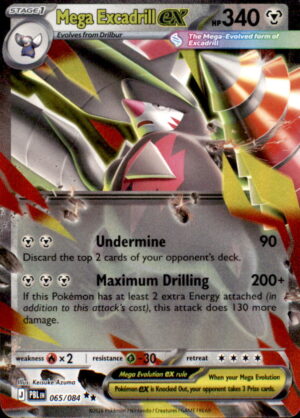 Pokemon Pitch Black Mega Excadrill ex 065/084 HOLO DOUBLE RARE NM