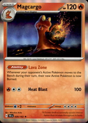 Pokemon Temporal Forces Magcargo 029/162 HOLO RARE LP