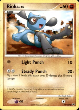 Pokemon Platinum Riolu 91/127 COMMON MP