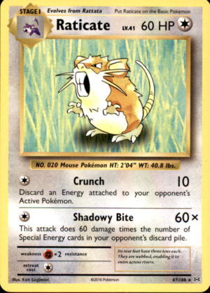 Pokemon Evolutions Raticate 67/108 RARE LP