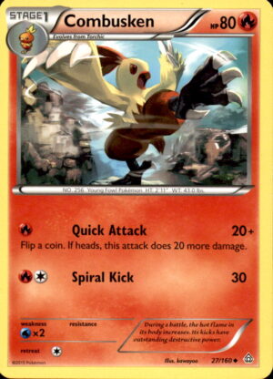 Pokemon Primal Clash Combusken 27/160 UNCOMMON MP+