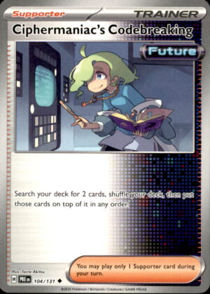 Pokemon Prismatic Evolutions Ciphermaniac's Codebreaking 104/131 UNCOMMON NM
