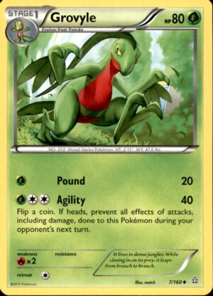 Pokemon Primal Clash Grovyle 7/160 UNCOMMON LP